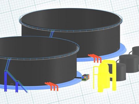 Optimized indirect air heating configuration for storage tanks